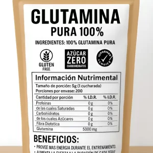 L-Glutamina Pura En Polvo 500 Gr