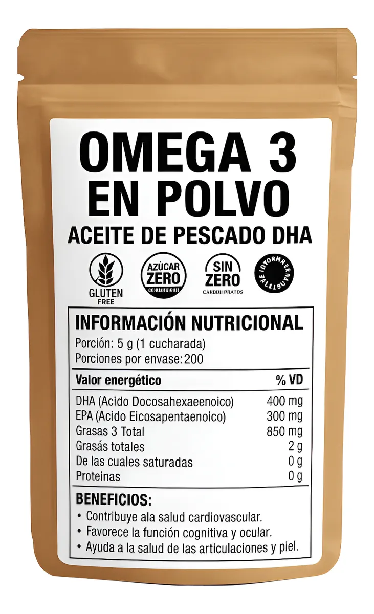 Omega 3 En Polvo Aceite De Pescado Dha 250 gr