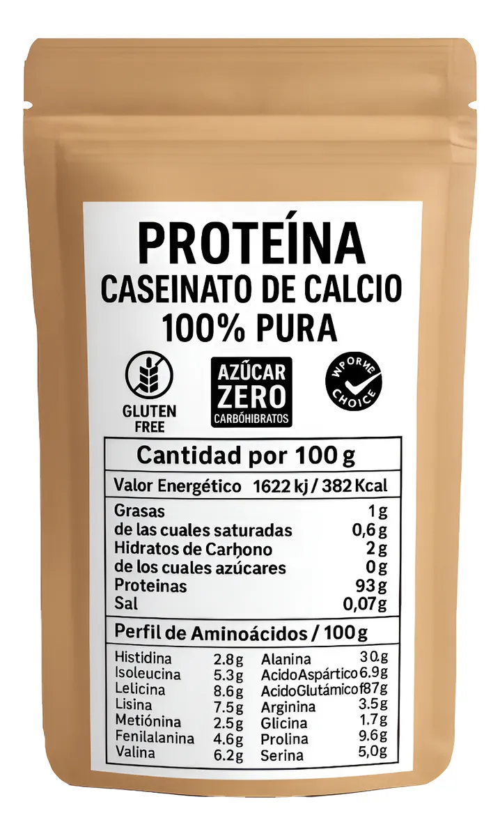 Proteína Caseinato De Calcio 100% Pura 1 Kg